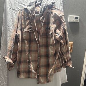 Harley-Davidson Plaid Jacket with Hood - Brown and Gray